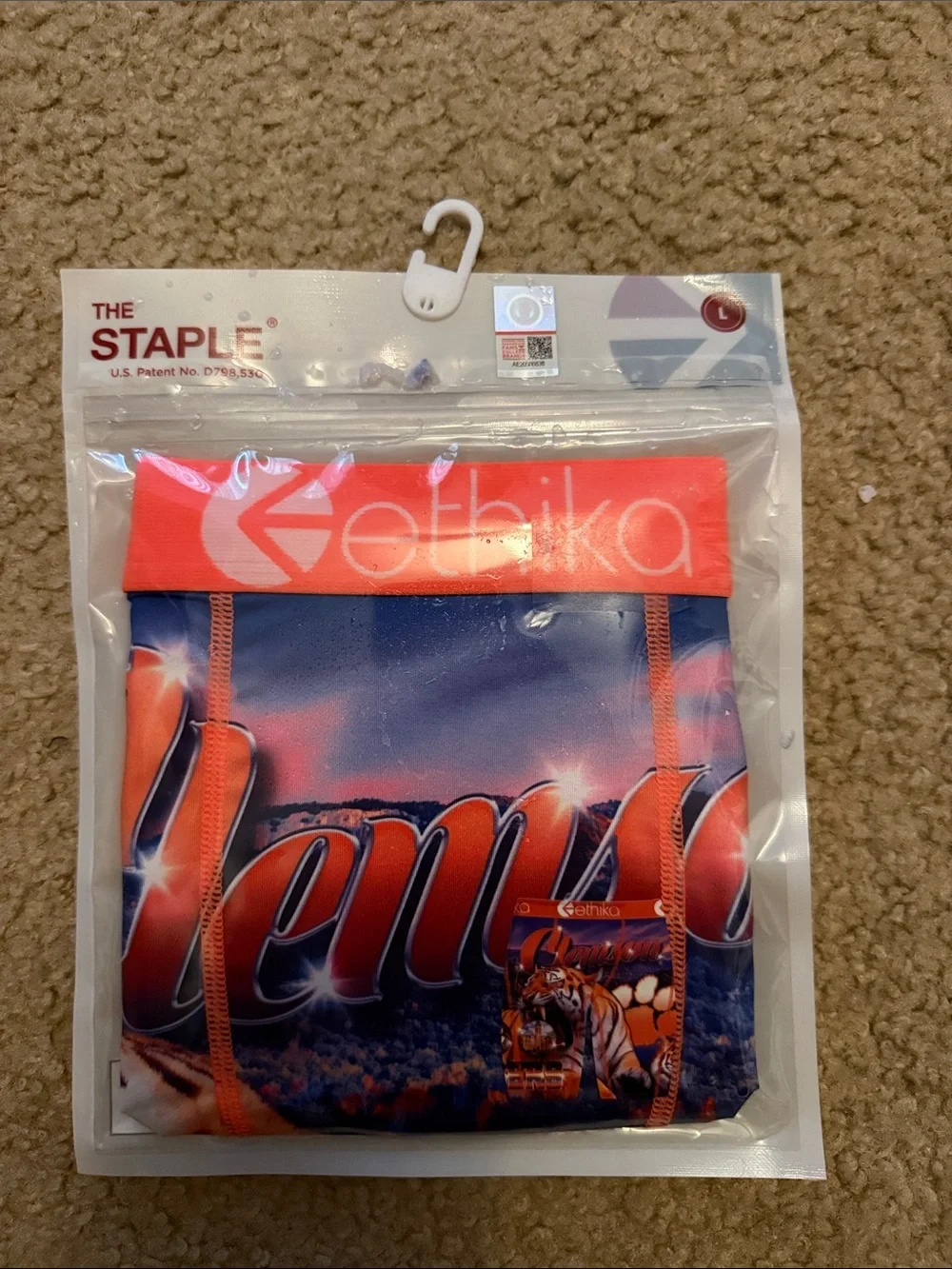 ethika Clemson Orange Waistband Blue & Orange Graphic Boxer Briefs